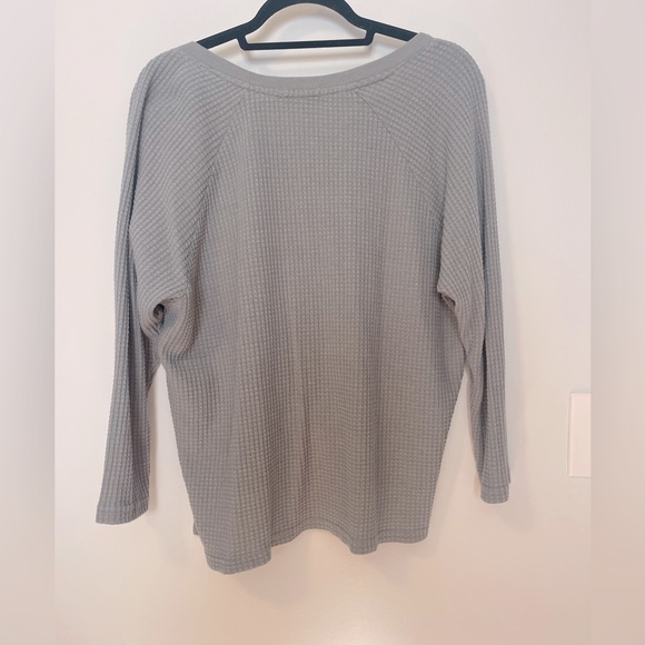 Z Supply Stone Blue Green Ansel Brushed Thermal Top - Small - Picture 6 of 9